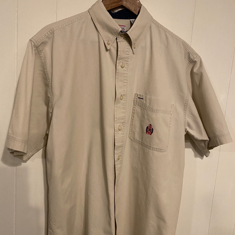 Bugle Boy Vintage Men’s Short Sleeve Shirt | Size L | Beige